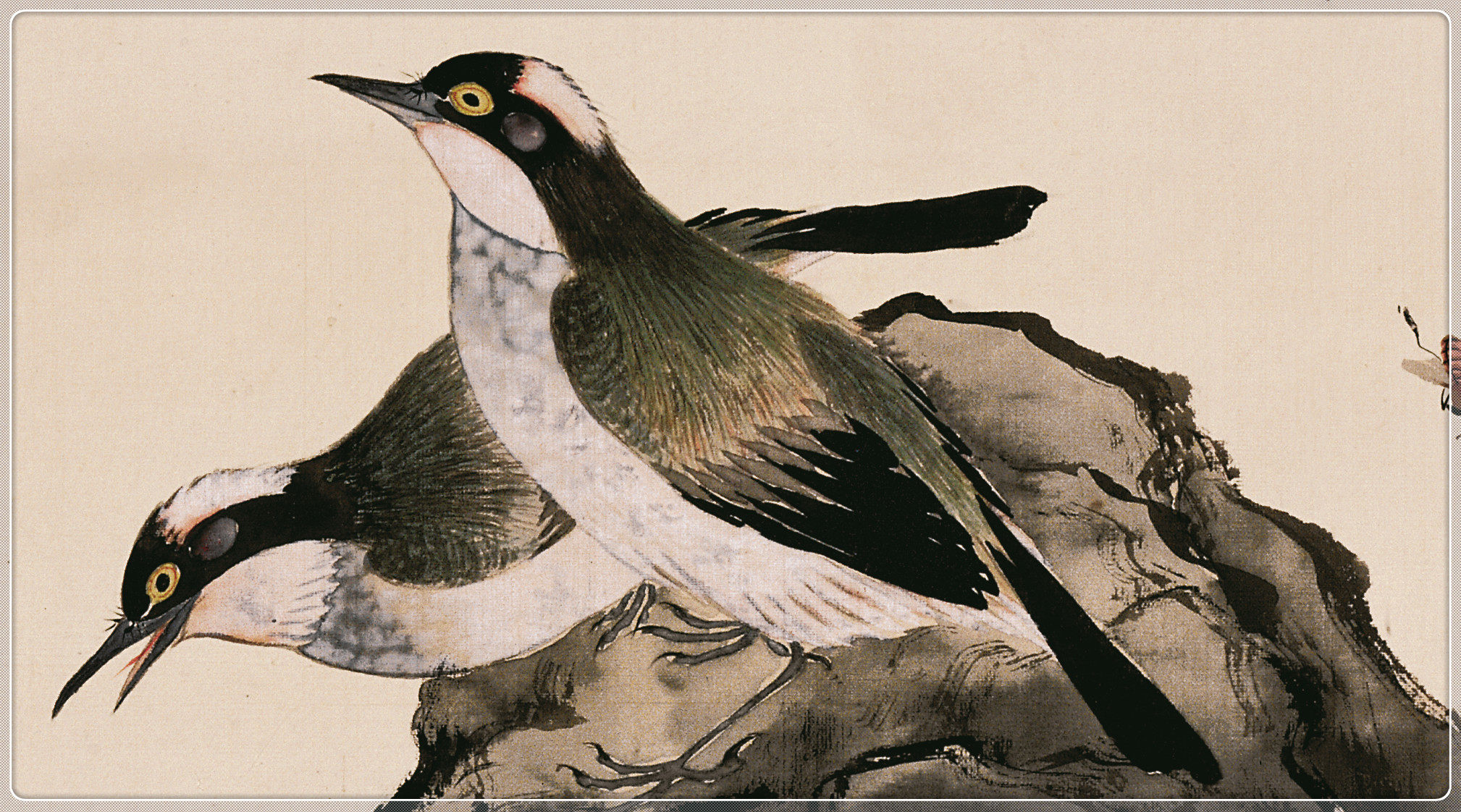 居廉国画《富贵白头图》卷轴挂画花鸟风景画客厅卧室书房挂画