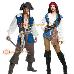 万圣节服装男女情侣装海盜加勒比海盗服装cosplay性感女杰克船长