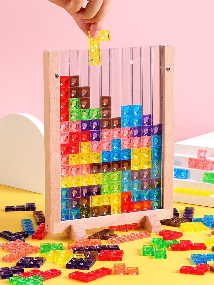 어린이의 두꺼운 대형 테트리스 빌딩 블록 퍼즐  조기 교육 소년과 소녀를위한 교육 퍼즐 조립 장난감