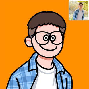 搞笑大叔风手绘Q版 可爱卡通漫画定制人物约稿微信头像照片转漫画