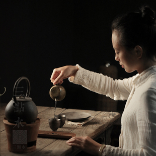 日式 粗陶手工茶壶铁锈釉小单壶 功夫茶具陶瓷家用过滤泡茶壶套装