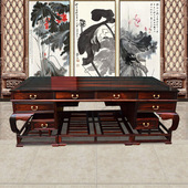 藏红阁红木家具 主管桌现货 办公桌 老挝大红酸枝2.2米大班台 中式