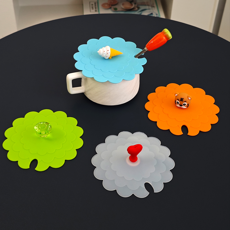 可爱卡通杯盖食品级硅胶杯盖瓷杯马克杯咖啡杯奶茶杯玻璃杯盖子