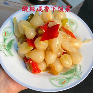 安徽安庆太湖咸菜农家新鲜老坛腌制藠头荞头葱头蒜头酸辣咸香即食