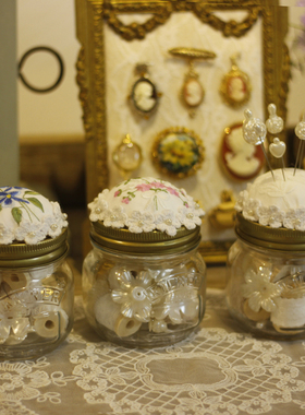 retro手工梅森绣花蕾丝卷轴针线