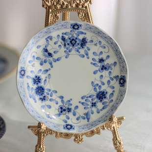 中古日本NARUMI鸣海米兰系列骨瓷蛋糕盘点心盘早餐盘复古礼物盘子