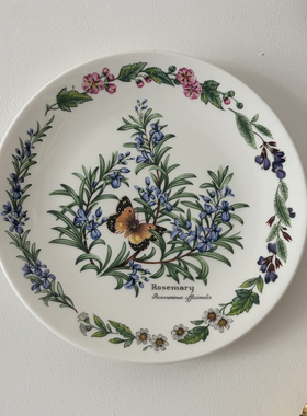 Retro中古英国Royal Worcester花卉装饰盘陶瓷挂盘坐盘精美摆件