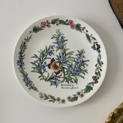 Retro中古英国Royal Worcester花卉装饰盘陶瓷挂盘坐盘精美摆件
