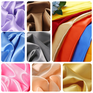 绸缎布料面料加密缎面色丁布料仿真丝衣服礼盒内衬布红绸布丝绸布