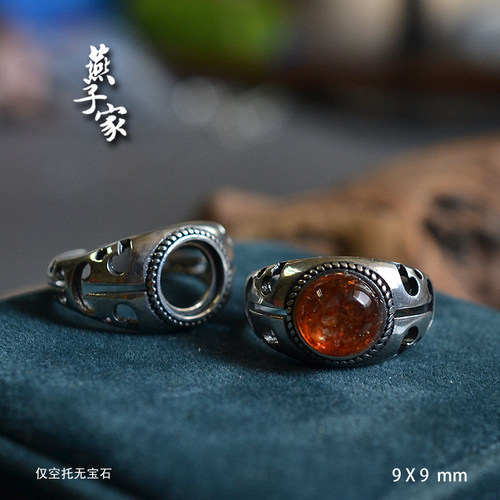 燕子家复古小众纯银戒托