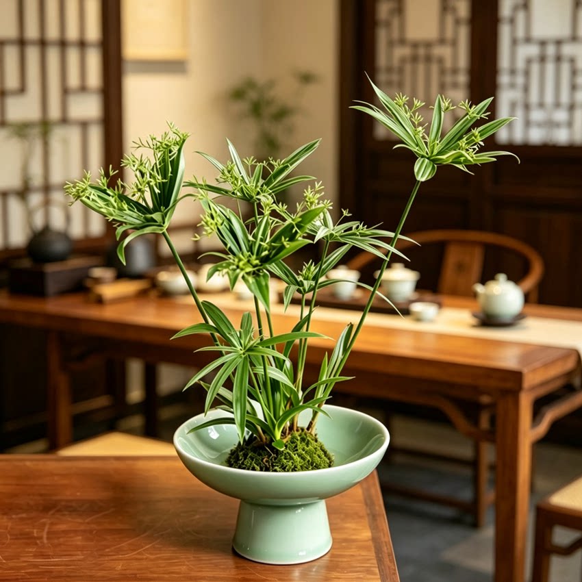 进口姬旱伞草花叶姬水竹水养水培耐阴耐水湿耐涝种在水里水池鱼池