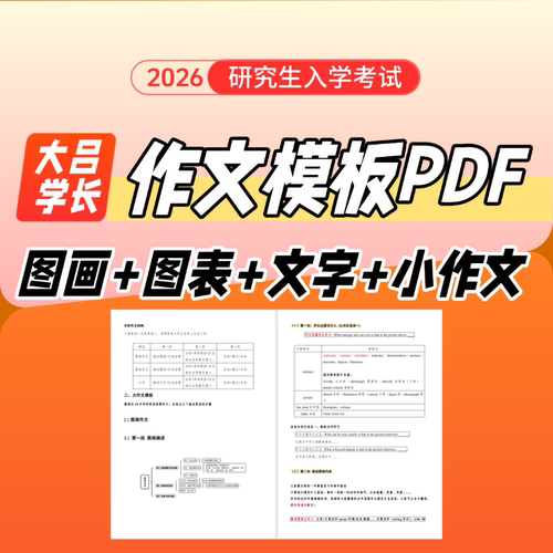 【大吕】26考研英语作文模板/阅读核心词等PDF资料