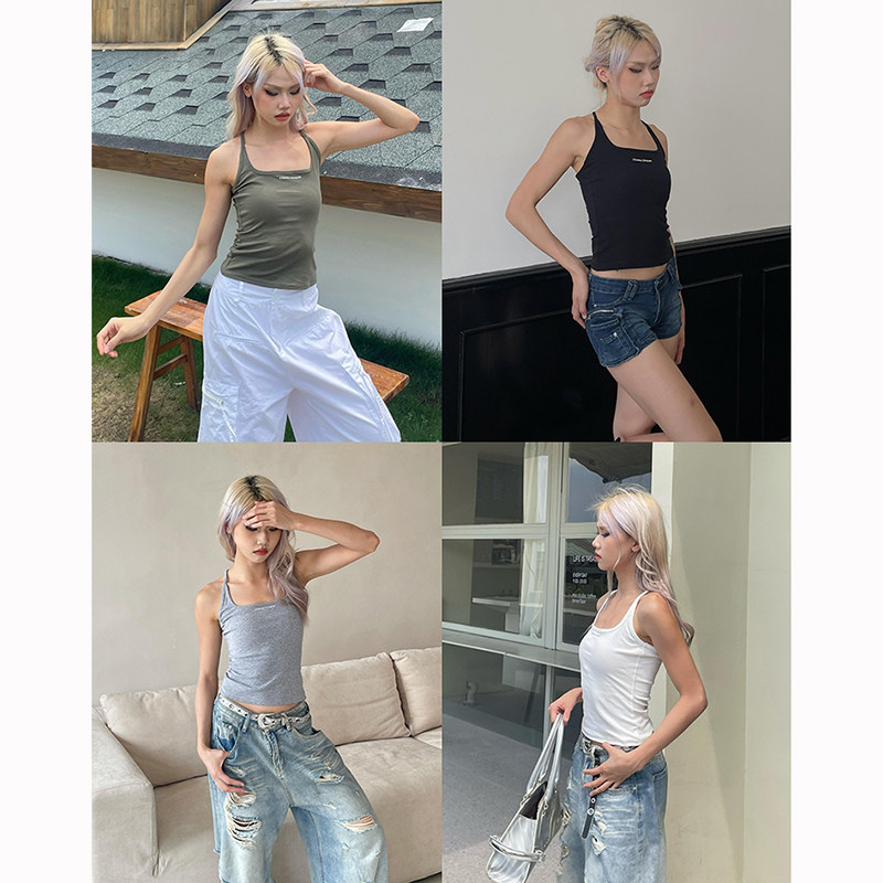 内搭修身细肩带T恤上衣YAMMYUKI