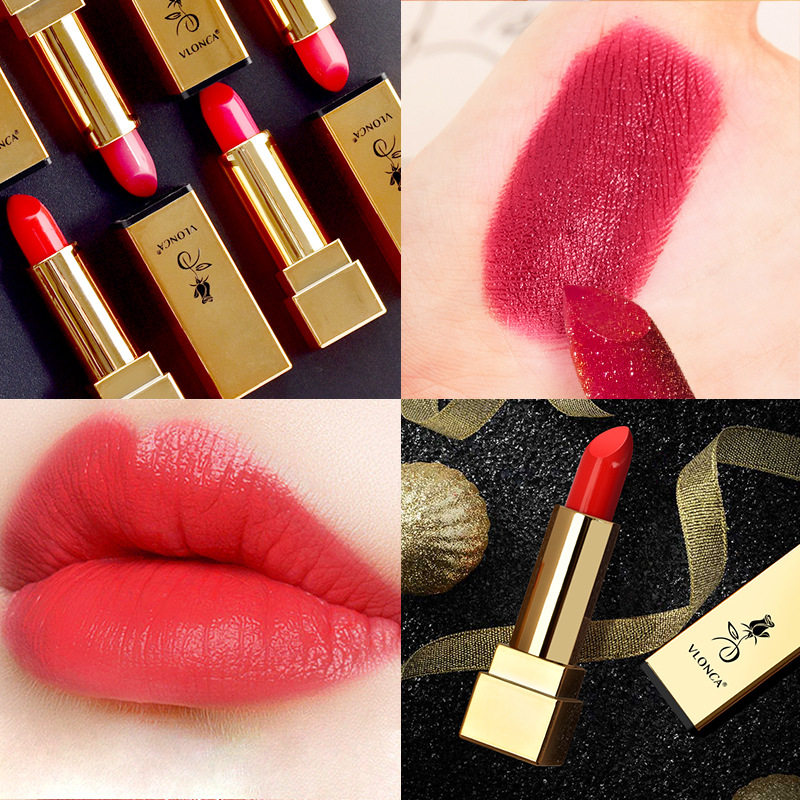 VLONCA薇罗尼卡金管口红 盈润易上色女学生方管口红唇膏厂家秋冬
