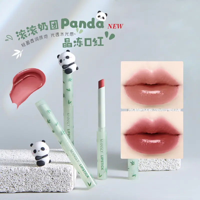 曼诗丽水光晶冻口红女奶萌小熊猫轻盈顺滑不黏贴合水润感美妆唇彩