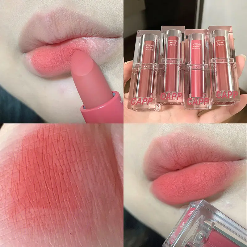 Cappuvini透明壳口红自然学生党