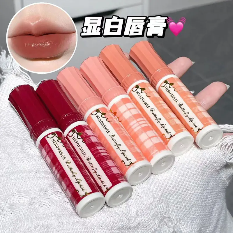 HERORANGE早八伪素颜口红滋润保湿持久不易沾杯有色唇膏彩妆夏季