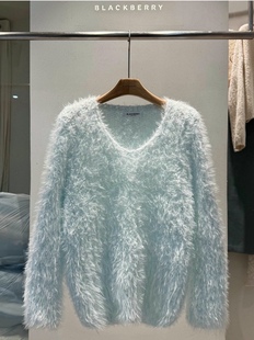 直邮 首尔印象韩代 26SS blackberry软呼呼毛绒绒套头毛衣针织衫