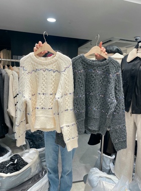 直邮 首尔印象韩代 25fw CELLONA温柔软糯圆领套头毛衣针织衫女