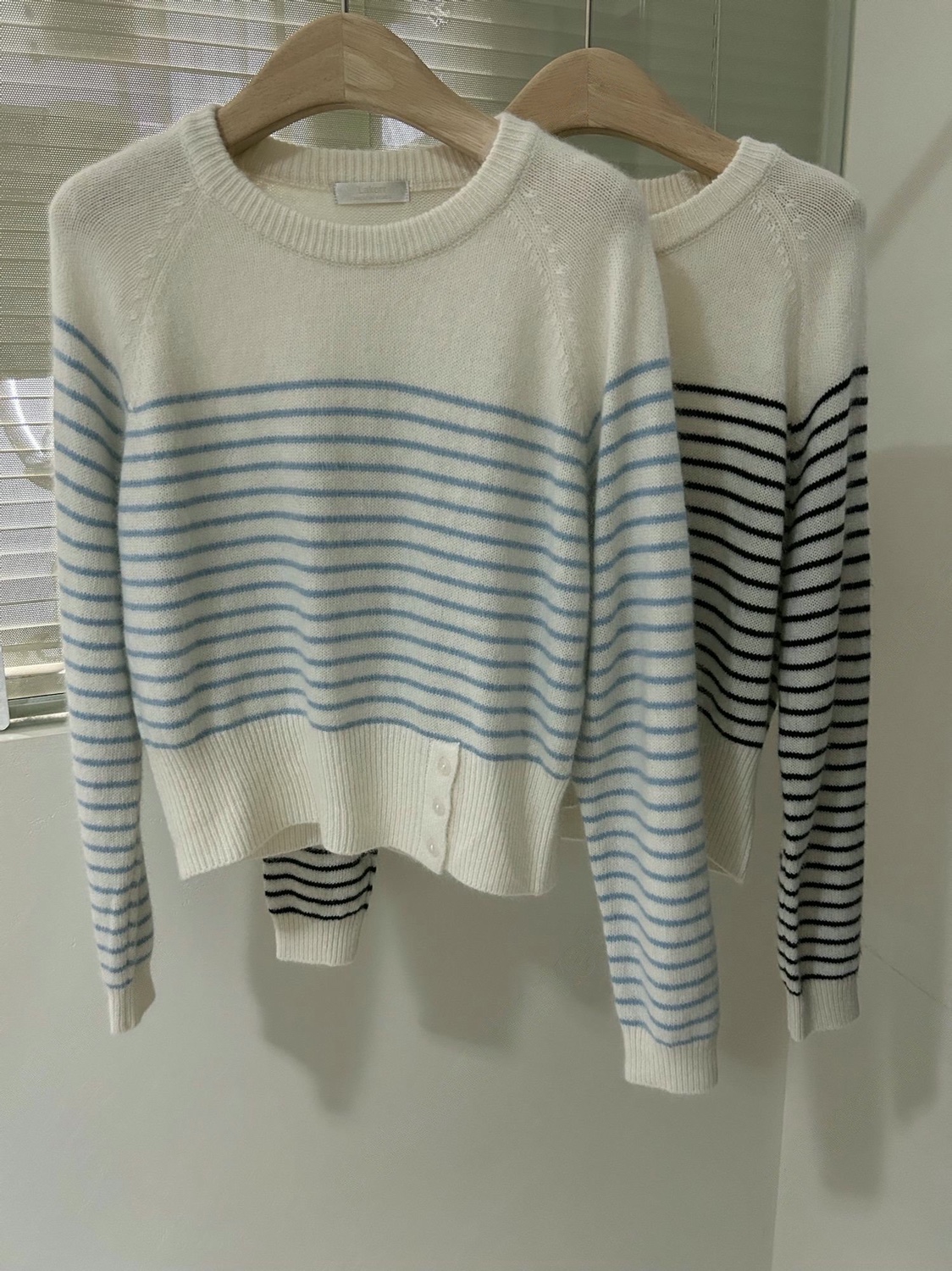 直邮 lakerr正品 25fw 首尔印象韩代简约圆领条纹混羊毛针织衫女