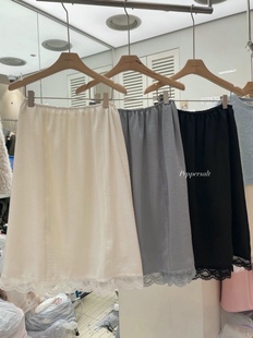 直邮 首尔印象韩代 25fw peppersalt松紧腰蕾丝钩花半身裙秋冬新