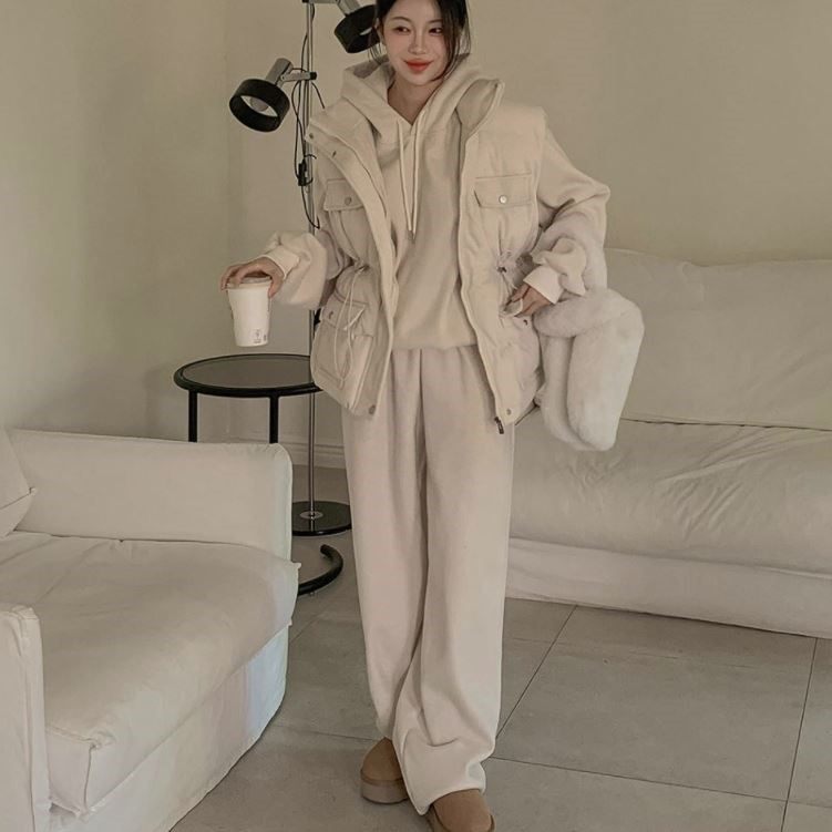 包邮 首尔印象韩代 25fw 日常通勤风卫衣休闲裤棉马甲套装女,女装/女士精品,时尚套装,淘宝优惠券,粉丝福利购,淘宝优惠卷