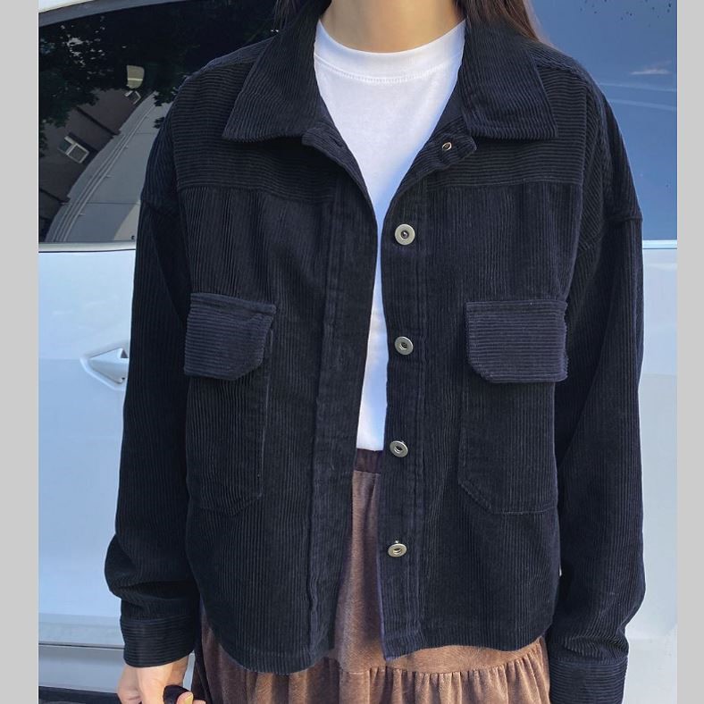 直邮 首尔印象韩代 25fw very good加厚灯芯绒长袖衬衫秋冬新款女