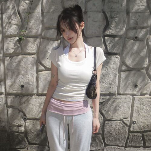 包邮 首尔印象韩代 26ss 简约基础款圆领纯色修身短袖T恤女夏季新