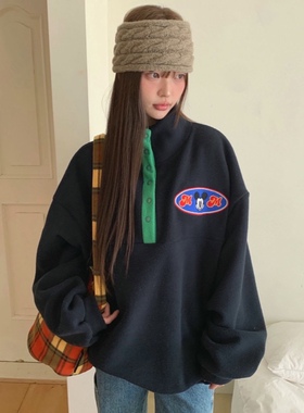 直邮 首尔印象韩代 25fw rami.j 可爱米奇宽松休闲卫衣女秋冬新款