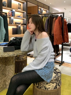 直邮 wearraw 25fw 韩国东大门温柔软糯毛绒宽松套头毛衣针织衫女