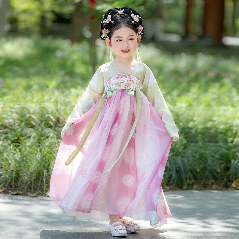 汉服女童夏季2026新款超仙古风唐装公主裙中国风飘逸仙女风连衣裙