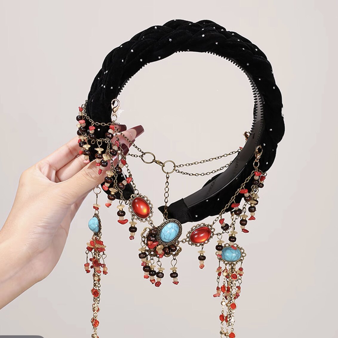 西洲公主发箍异域风情复古发饰民族风宽边手工东宫小枫同款头饰女