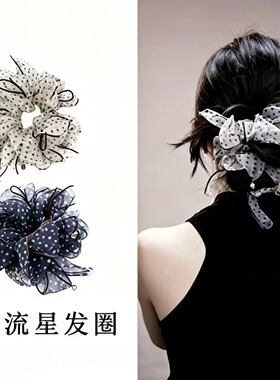 新款【白昼流星】雾面高级感后脑勺大肠发圈时尚洋气丸子头发饰女