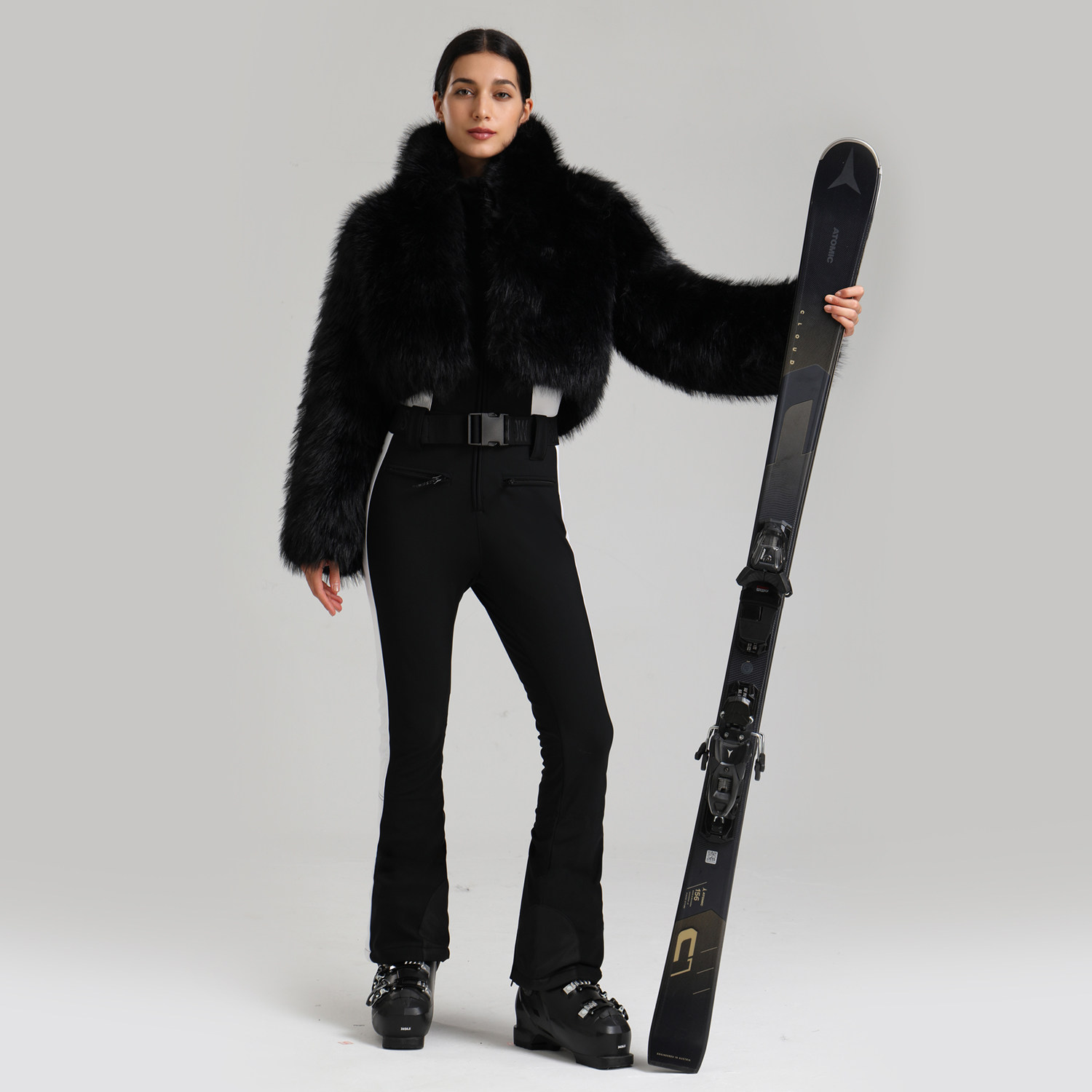 GSOUSNOW滑雪服女款连体双板弹力修身防风防水保暖3L滑雪衣裤套装