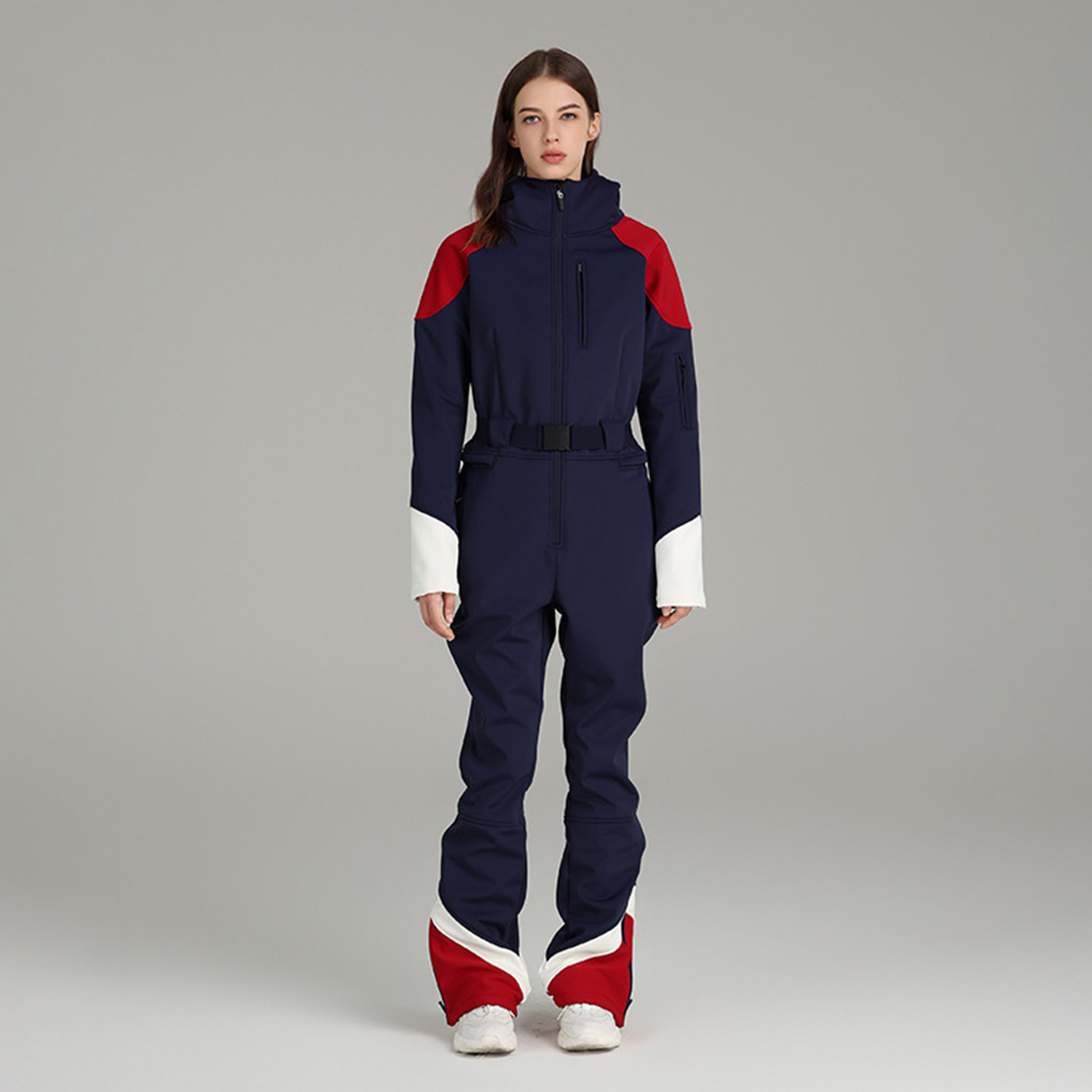 雪怡派双板修身连体滑雪服女加绒