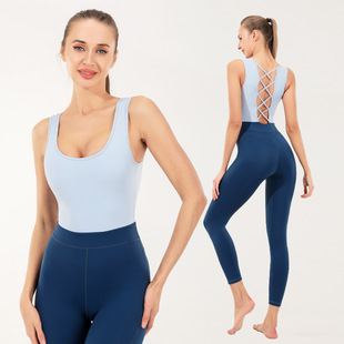 镂空美背一体式健身运动套装女空中瑜伽服形体训练芭蕾舞蹈连体衣