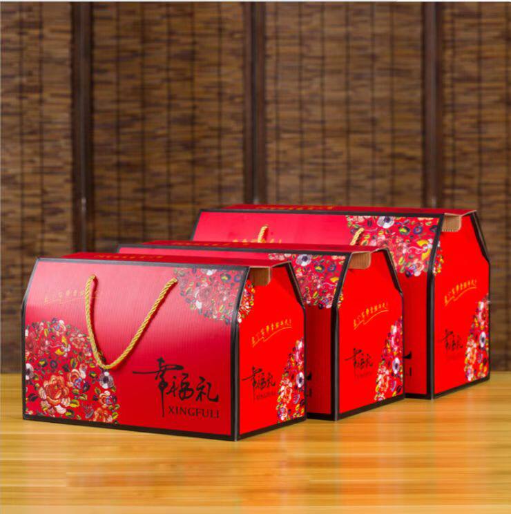 通用龙年年货创意包装盒高档礼品盒熟食干果大礼包手提纸盒子订制