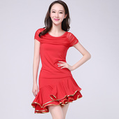 专业舞服短袖 广场舞服装 新款 夏季 上衣女成人拉丁舞裙子表演服 套装