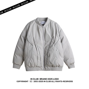 潮牌美式oldschool飞行员加厚棉衣外套男冬季机能风宽松vibe棉服