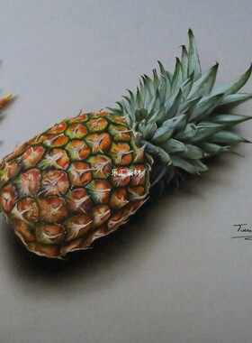 m075超写实彩铅绘画临摹图片素材玻璃瓶食物水果龙虾水杯手绘素材