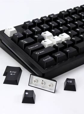 WOB键帽黑色原厂高度双色注塑pbt材质适配磁轴机械键盘Wooting等