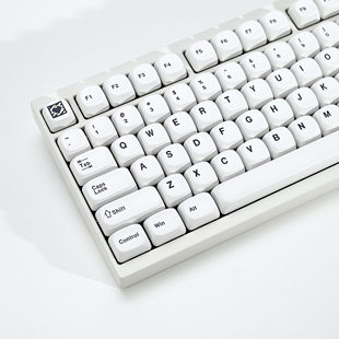 浅笑极简白主题PBT热升华MOA键帽机械键盘配列61/68/75/84/98/108