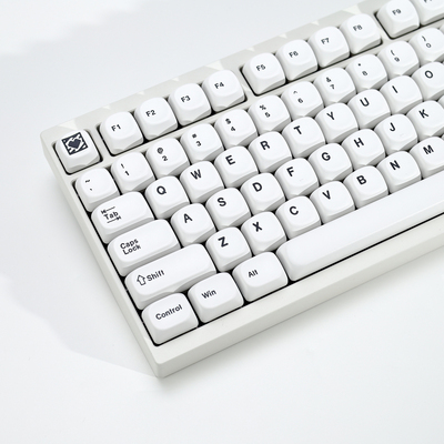 浅笑极简白主题PBT热升华MOA键帽机械键盘配列61/68/75/84/98/108