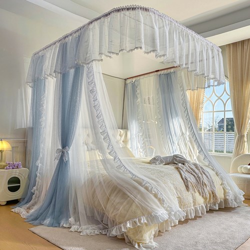 双层帐纱U型导轨蚊帐高度可升降