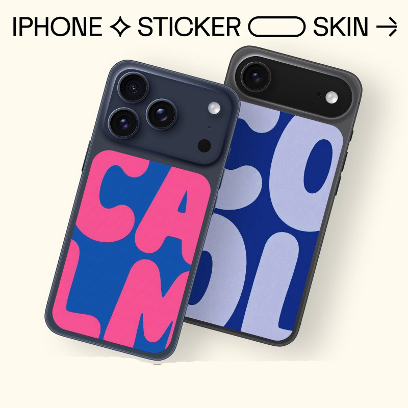 昂齐 iPhone手机贴纸个性字母图案蓝色粉色创意装饰贴膜