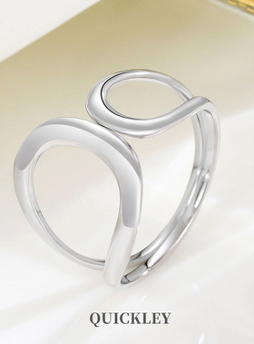 QUICKLEY 创意小众设计师款S925纯银潮流时尚百搭ins戒指