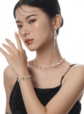 PREDAMS 创意小众设计师款S925纯银潮流时尚百搭ins联排珍珠项链