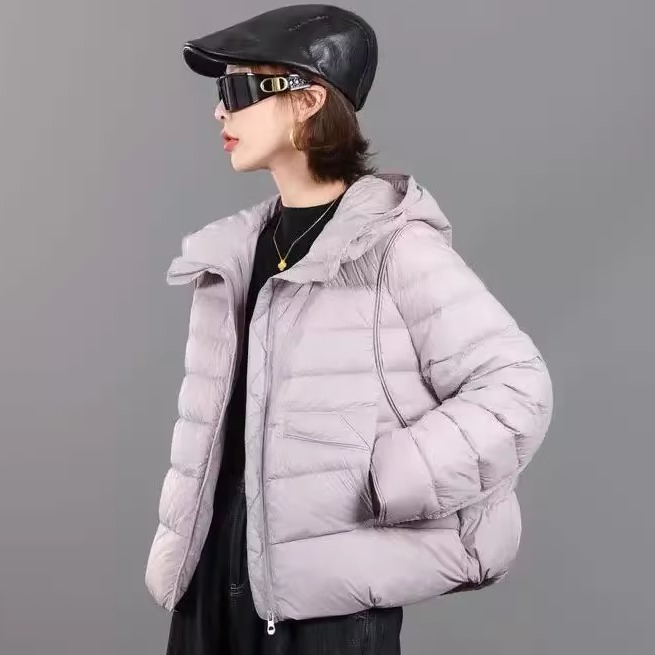 90白鸭绒连帽轻薄羽绒服保暖外套