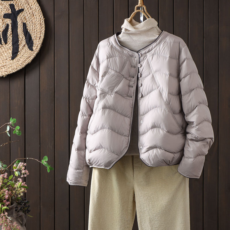 90白鸭绒轻薄羽绒服减龄保暖外套