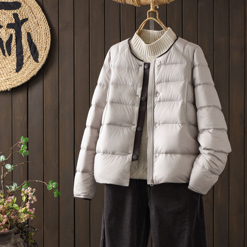 90白鸭绒羽绒服减龄设计感短外套